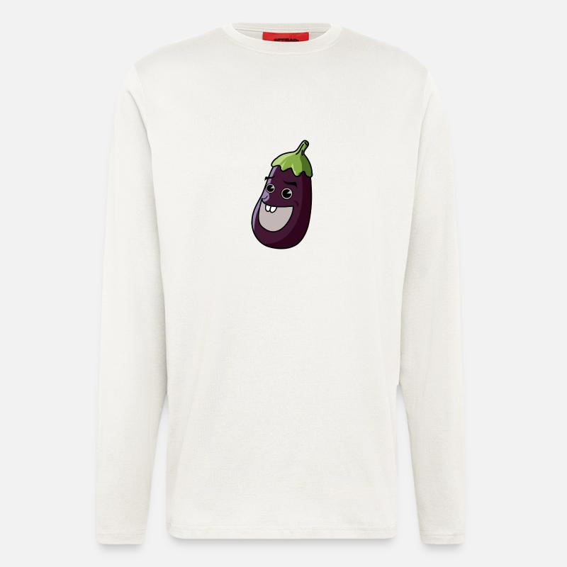 Aubergine Comic - Langarmshirt - made by SPREAD  - OFF WHITE