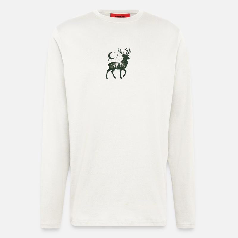 Star Forest Deer Silhouette - Longsleeve - made by SPREAD  - OFF WHITE