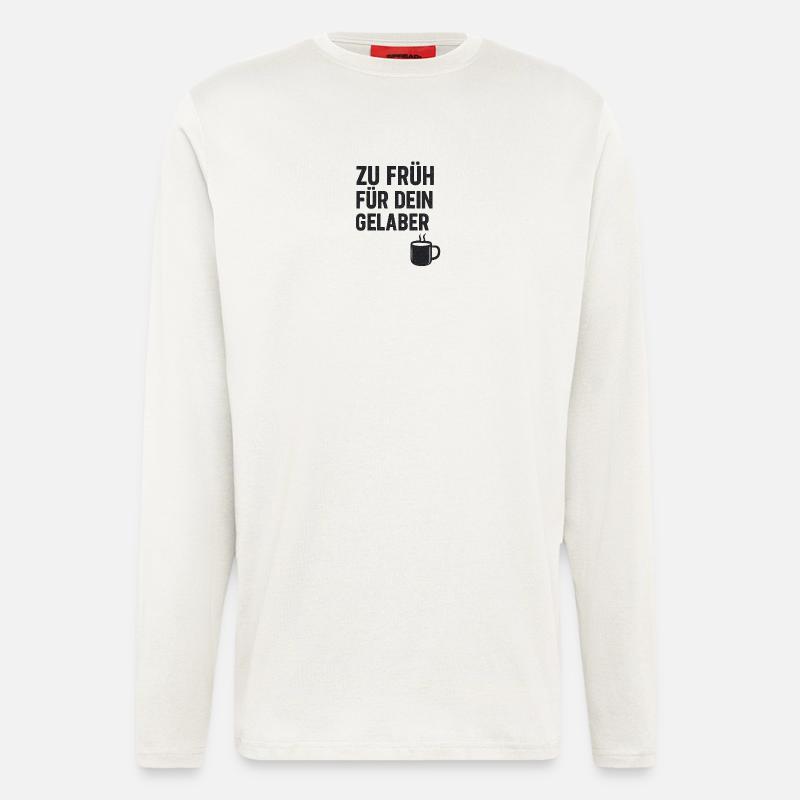 Kaffeetasse Spruch Druck - Langarmshirt - made by SPREAD  - OFF WHITE