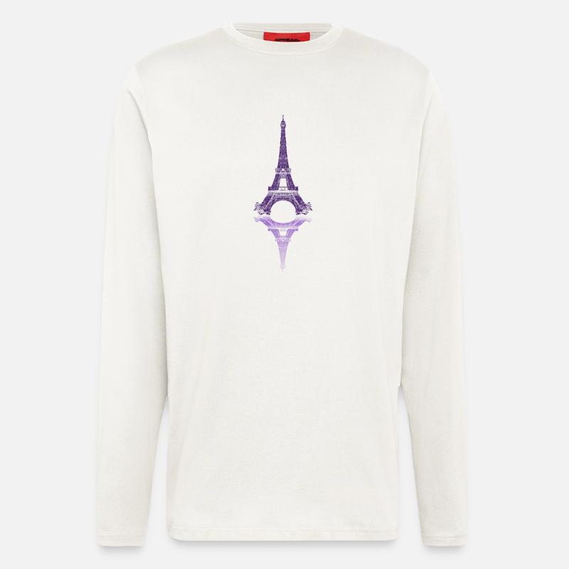 Pariser Spiegel Eiffelturm - Langarmshirt - made by SPREAD  - OFF WHITE
