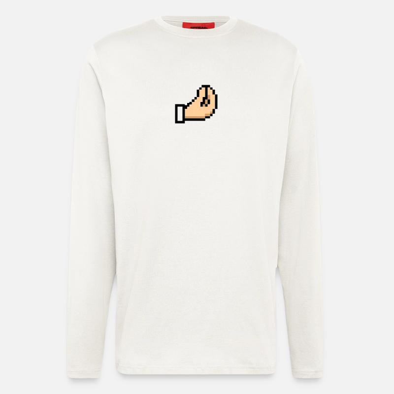Pixel Hand Cursor Design Italia - Longsleeve - made by SPREAD  - OFF WHITE