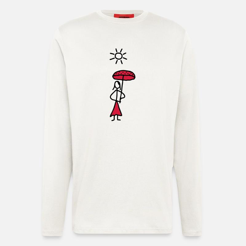 Lady mit Sonnenschirm - V2 - Langarmshirt - made by SPREAD - OFF WHITE