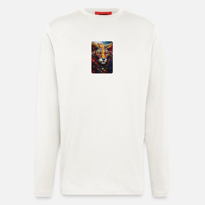 Löwe Pop Art - Langarmshirt - made by SPREAD  - OFF WHITE