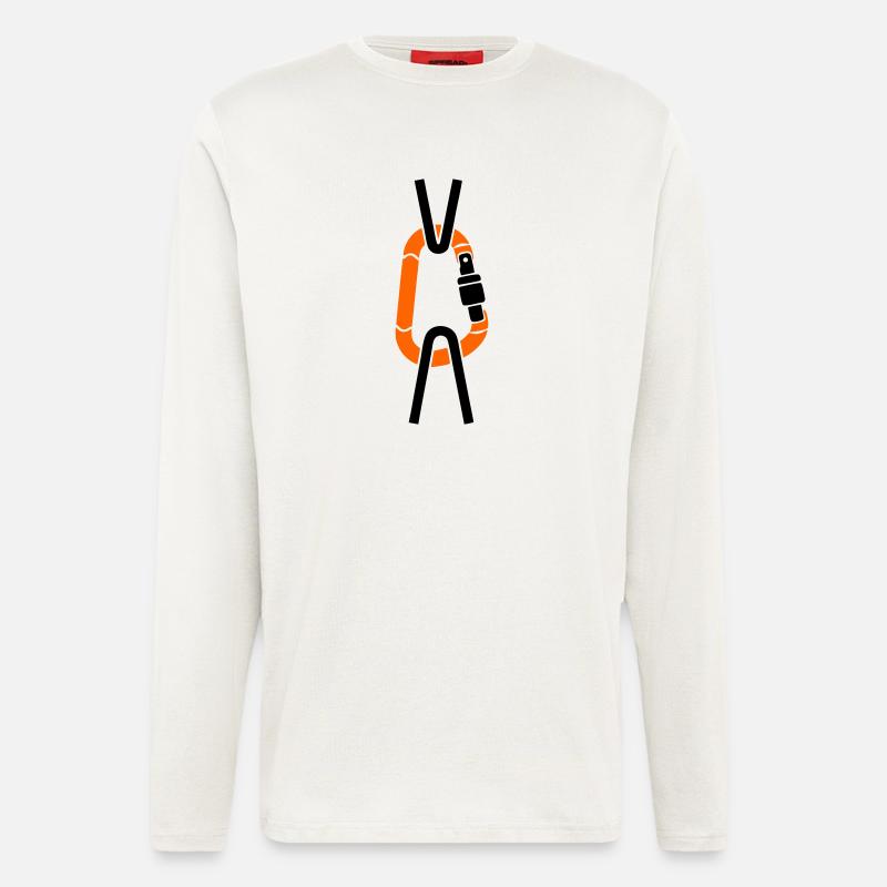 Karabiner Kletterseil Baumpfleger Alpinist - Langarmshirt - made by SPREAD  - OFF WHITE