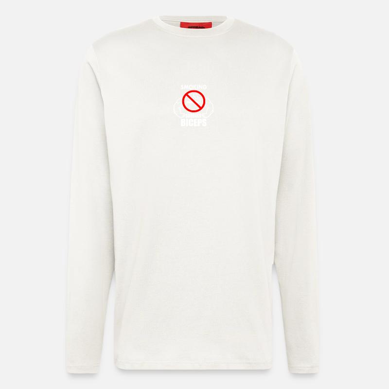 Smoking shrinks the biceps - Langarmshirt - made by SPREAD  - OFF WHITE