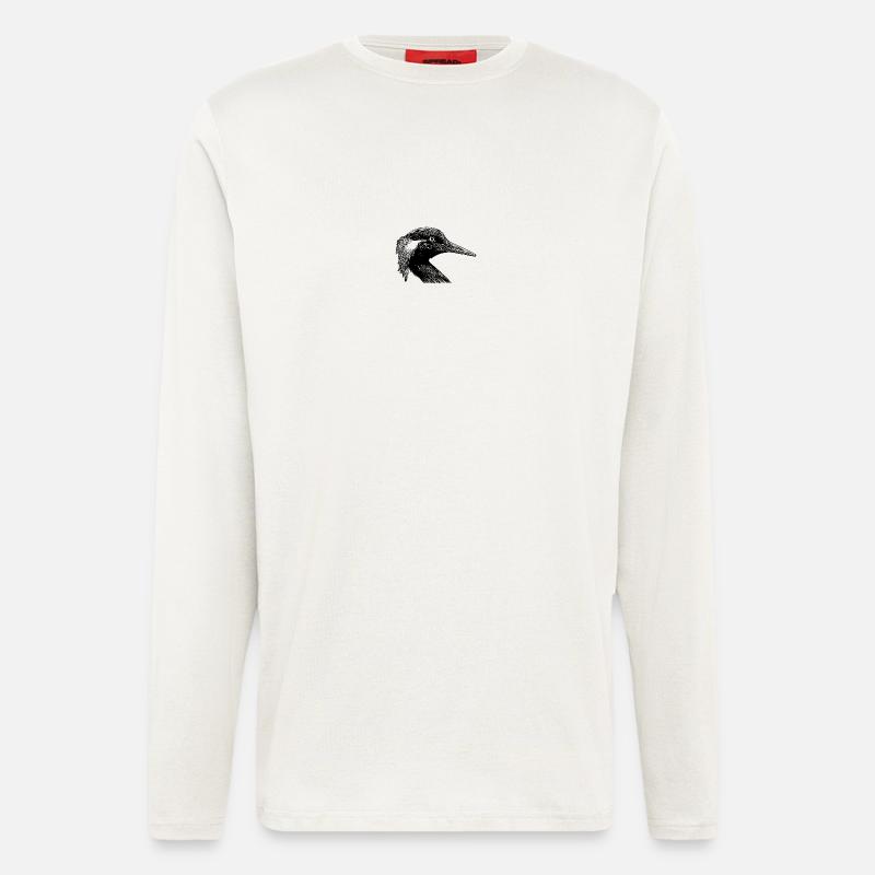 Crested grebe elegant portrait - Longsleeve - made by SPREAD - OFF WHITE