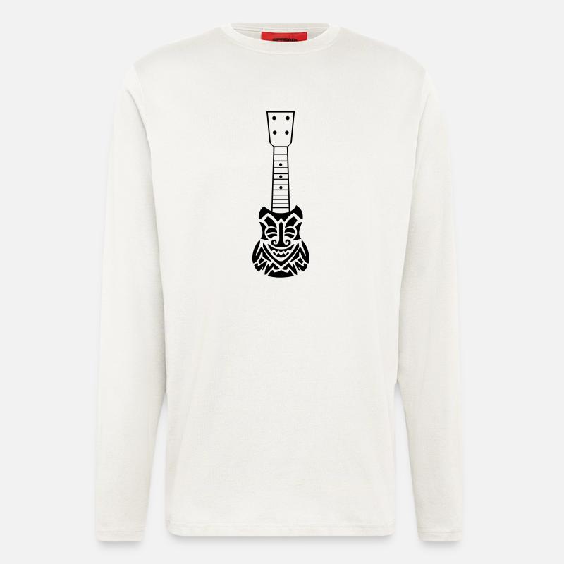 TIKI Ukulele - Langarmshirt - made by SPREAD  - OFF WHITE