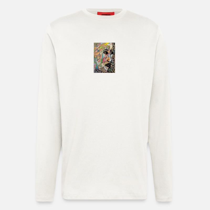 Abstract face in profile - Longsleeve - made by SPREAD  - OFF WHITE