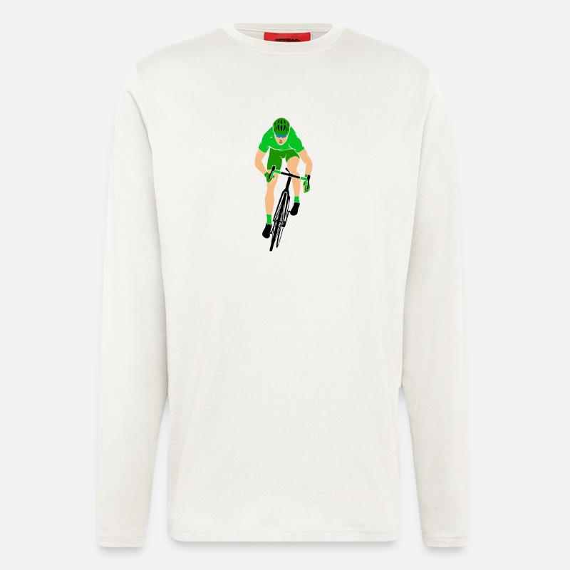 Sprinter auf dem Rennrad - Langarmshirt - made by SPREAD  - OFF WHITE