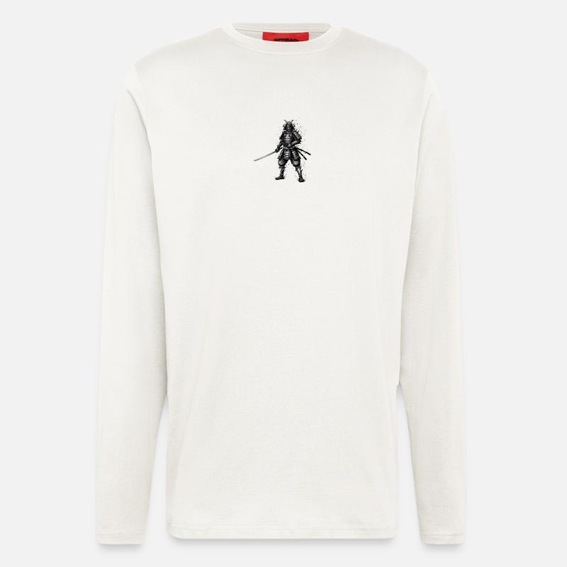 Schwarzweiß Samurai Katana - Langarmshirt - made by SPREAD  - OFF WHITE