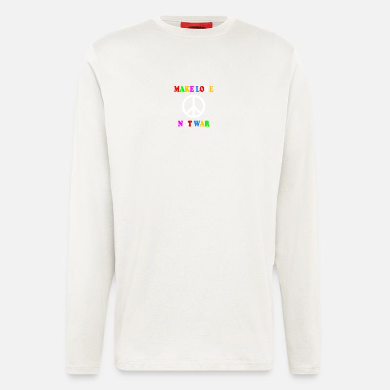 Make love not war - Manches longues bio décontracté fabriqué en UE - OFF WHITE