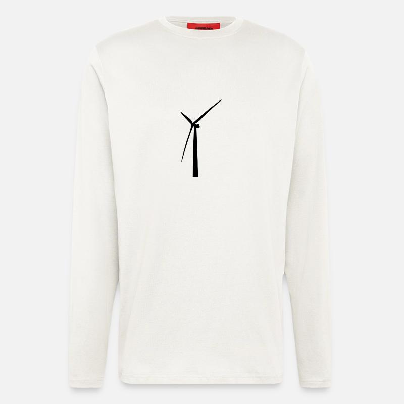 Moulin à vent ! Cadeau d’idée - Manches longues bio décontracté fabriqué en UE - OFF WHITE