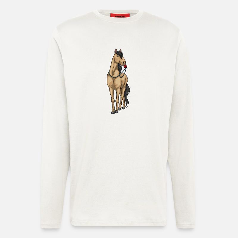 Pferd Schiedsrichter Pfeife - Langarmshirt - made by SPREAD  - OFF WHITE