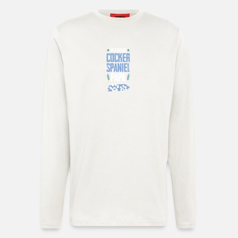 cocker spaniel hunde papa - Langarmshirt - made by SPREAD  - OFF WHITE