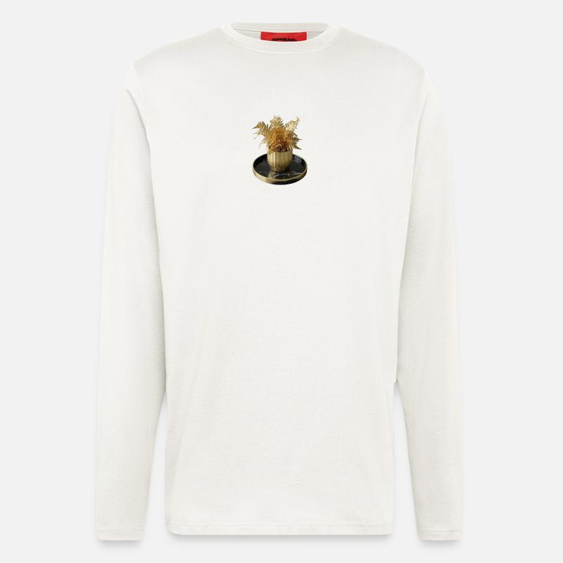 Moderne Kunst Goldfarn - Langarmshirt - made by SPREAD - OFF WHITE