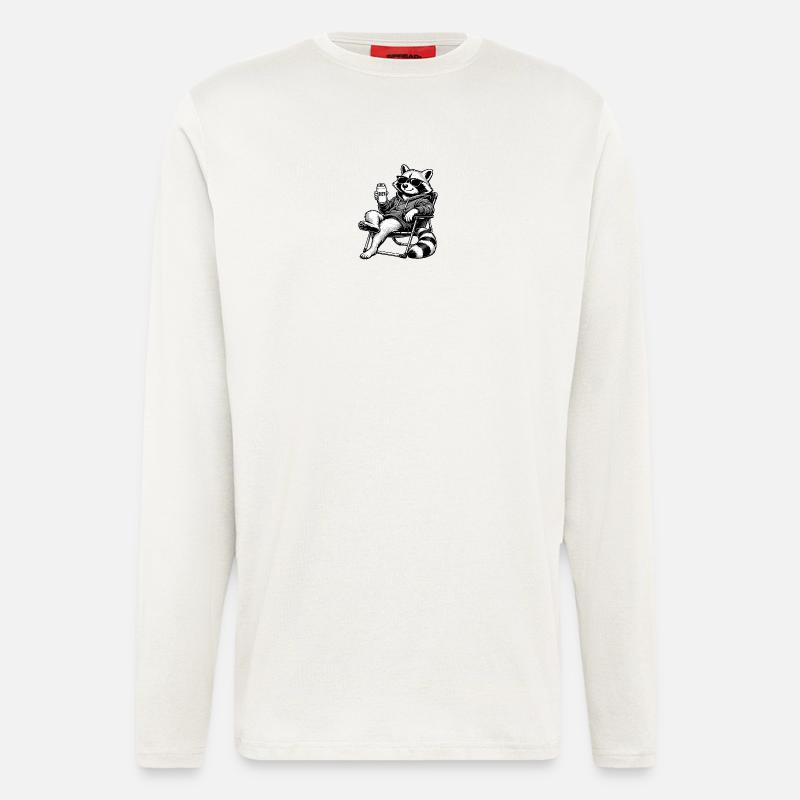 Waschbär Relax - Langarmshirt - made by SPREAD - OFF WHITE