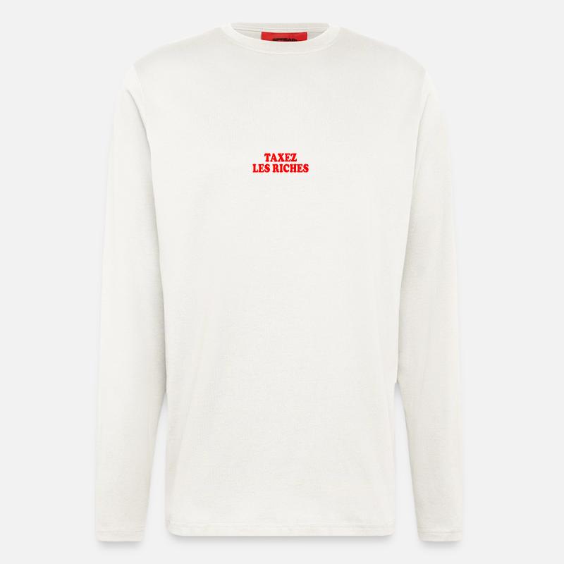 Besteuerung der Reichen - Langarmshirt - made by SPREAD  - OFF WHITE