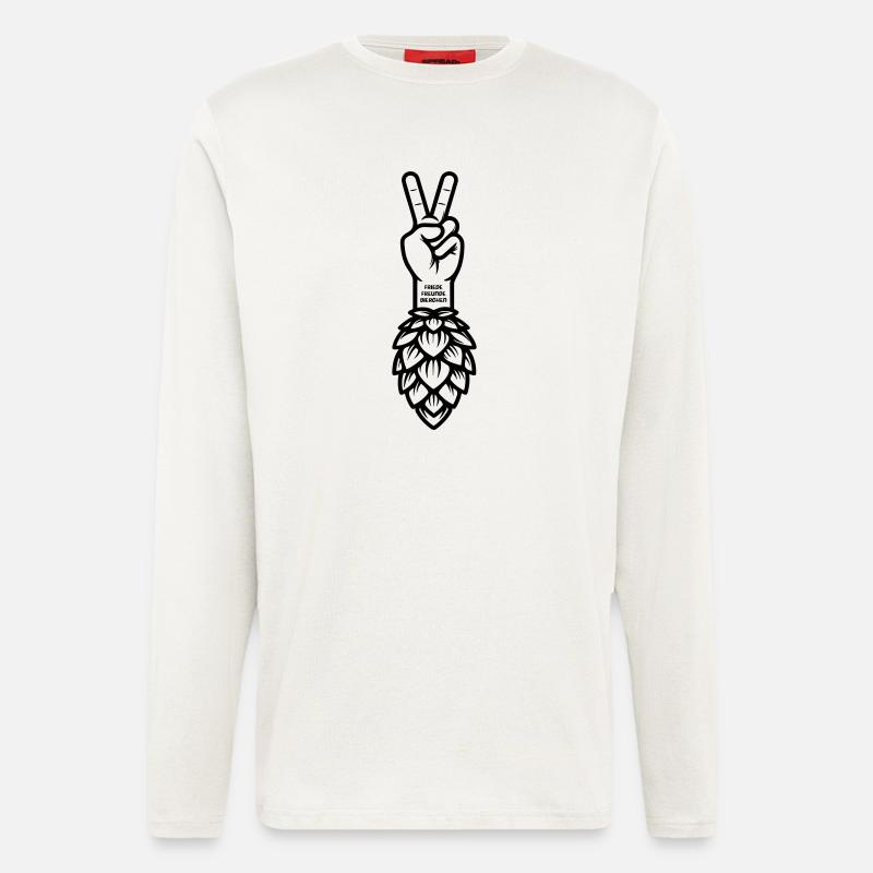 Friede Freunde Bierchen - Langarmshirt - made by SPREAD  - OFF WHITE