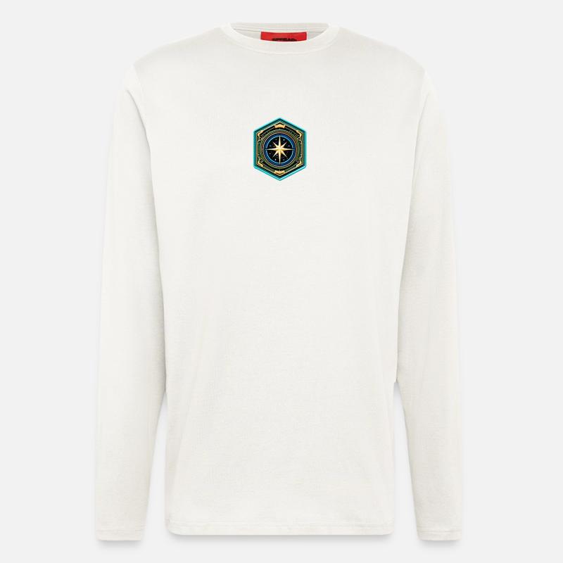 Kartenstern Kompass Patch - Langarmshirt - made by SPREAD  - OFF WHITE