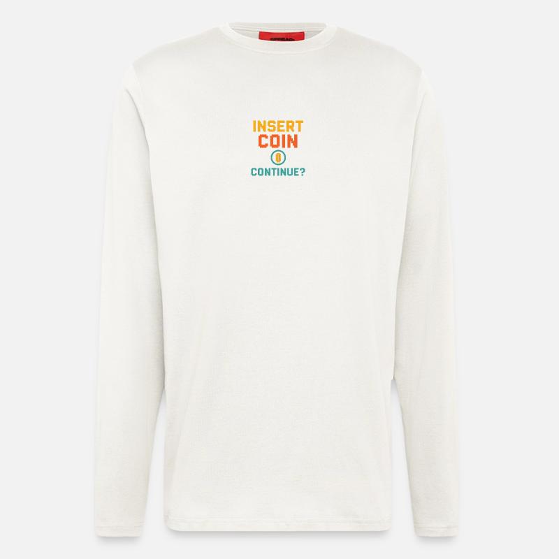 Insert Coin – Continue? - Longsleeve - made by SPREAD  - OFF WHITE