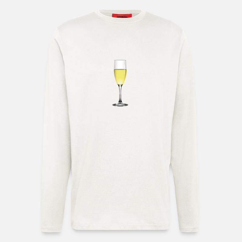 Glas mit Sekt - Langarmshirt - made by SPREAD  - OFF WHITE