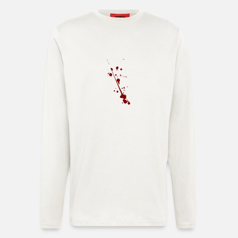Blut Spritzer Splatter Halloween - Langarmshirt - made by SPREAD  - OFF WHITE