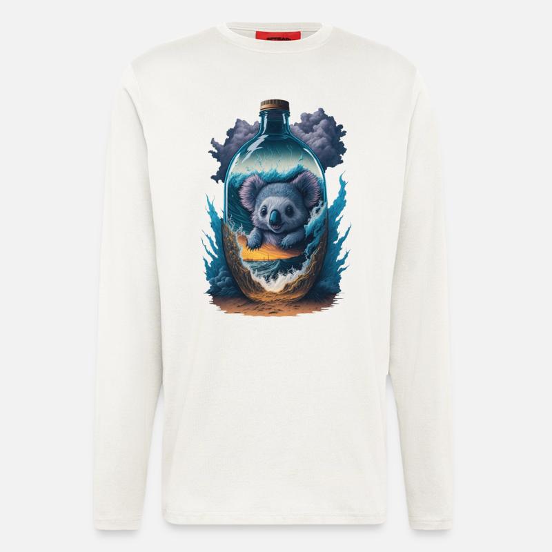Koala In Flasche - Langarmshirt - made by SPREAD  - OFF WHITE