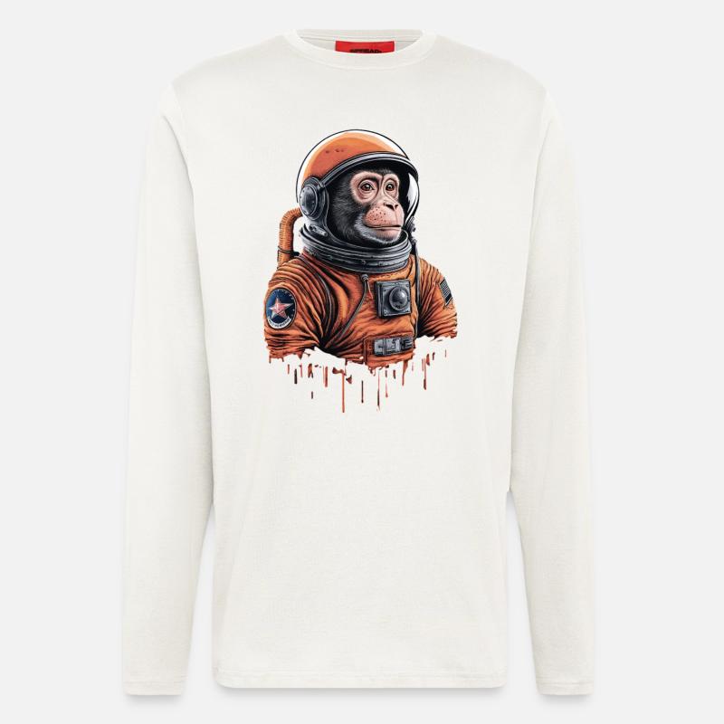 Space Monkey Explorer Adventure - Longsleeve - made by SPREAD  - OFF WHITE
