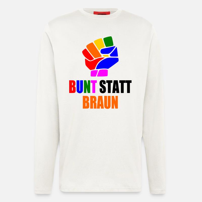 bunt statt braun - Langarmshirt - made by SPREAD  - OFF WHITE