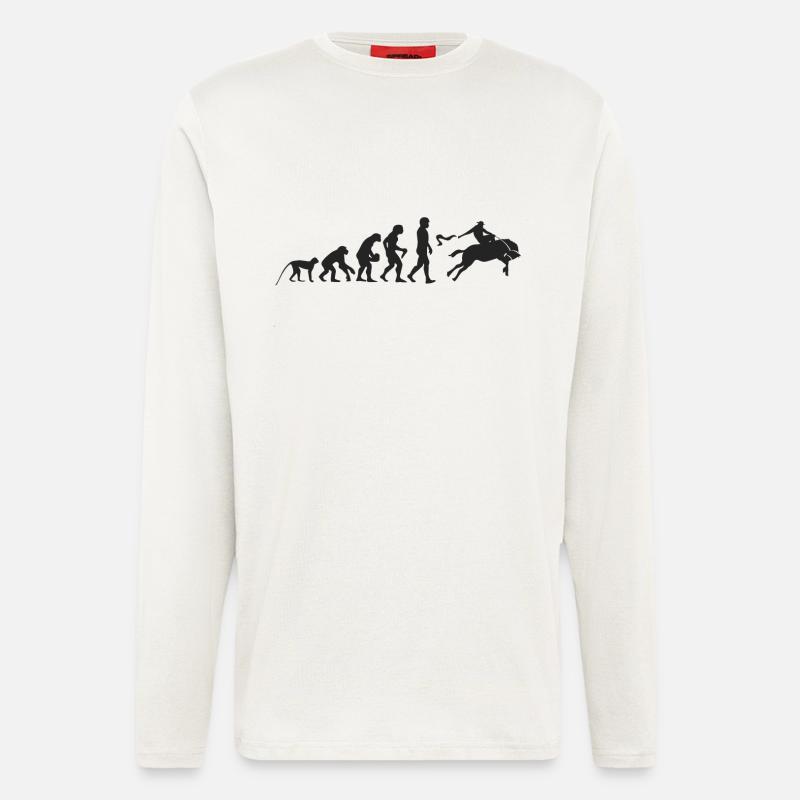 Evolution Rodeo - Manches longues bio décontracté fabriqué en UE - OFF WHITE