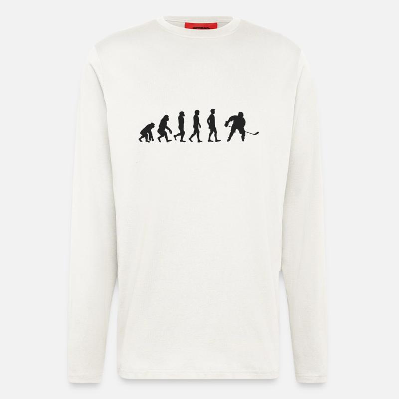 Evolution de hockey sur glace - Manches longues bio décontracté fabriqué en UE - OFF WHITE