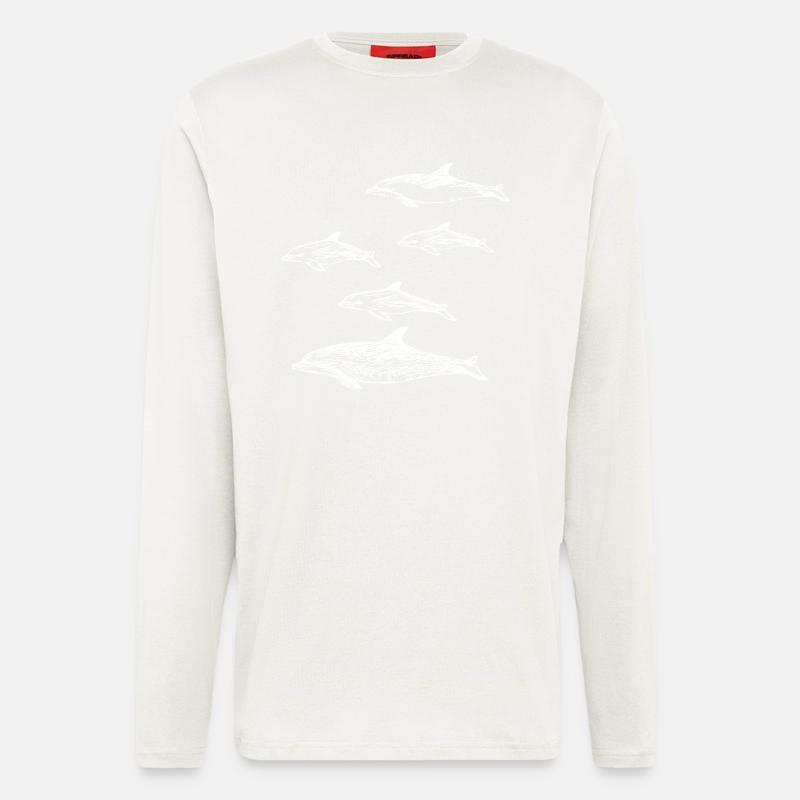 Delfin Schule - Langarmshirt - made by SPREAD  - OFF WHITE