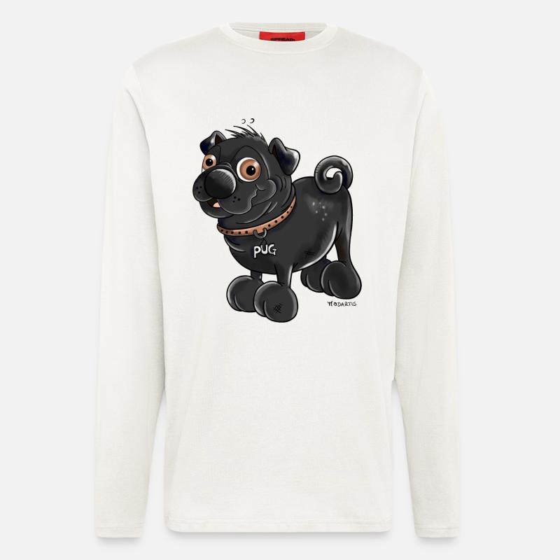 Da kommt ein Mops - Langarmshirt - made by SPREAD  - OFF WHITE