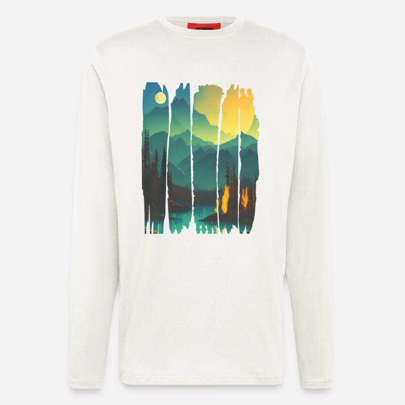 Landscape Campfire Forest - Longsleeve - made by SPREAD - OFF WHITE
