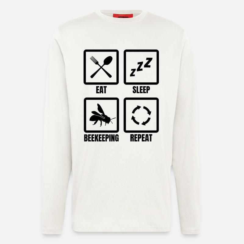 Bienenhalter Routine - Langarmshirt - made by SPREAD  - OFF WHITE