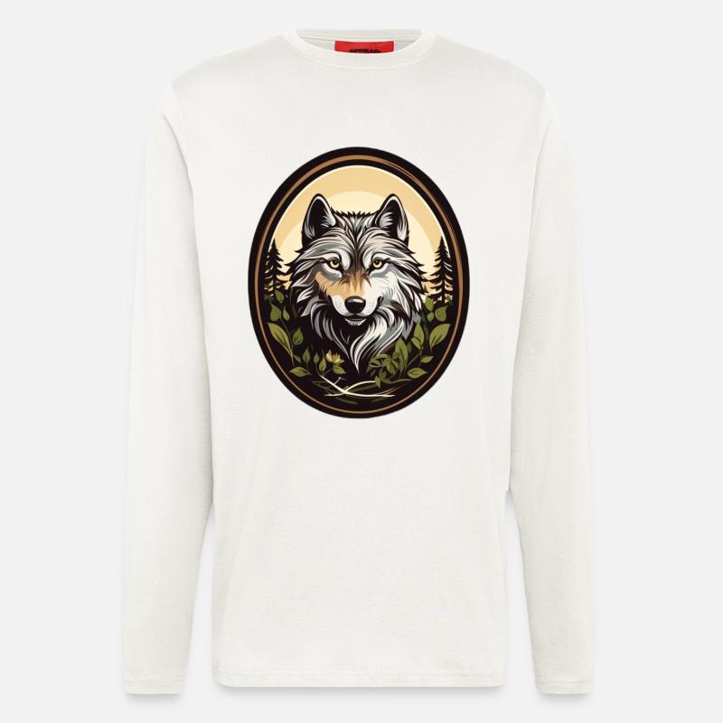 Waldbewohner Wolf - Langarmshirt - made by SPREAD  - OFF WHITE