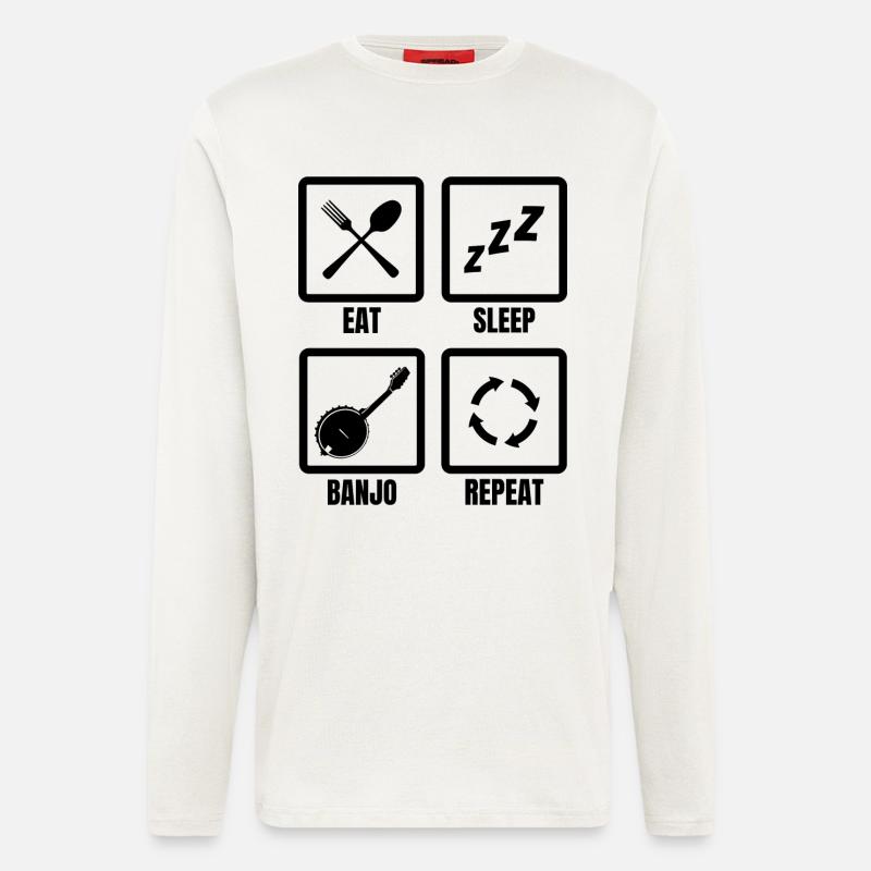 Banjospieler Zeitplan - Langarmshirt - made by SPREAD  - OFF WHITE