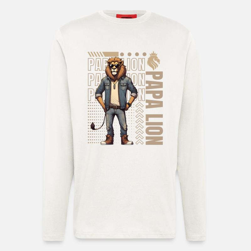 Papa Löwe - Langarmshirt - made by SPREAD  - OFF WHITE