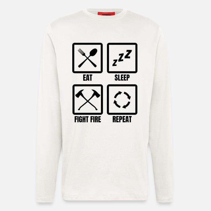 Firefighter Daily Routine - Longsleeve - made by SPREAD  - OFF WHITE