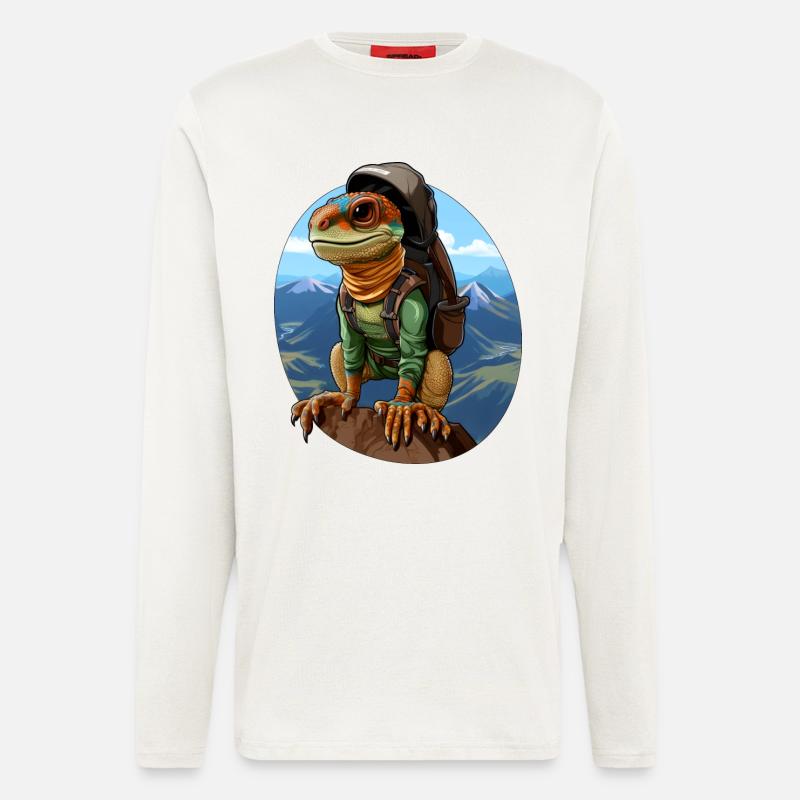 Eidechsen Bergsteiger / Wandern Eidechse - Langarmshirt - made by SPREAD  - OFF WHITE