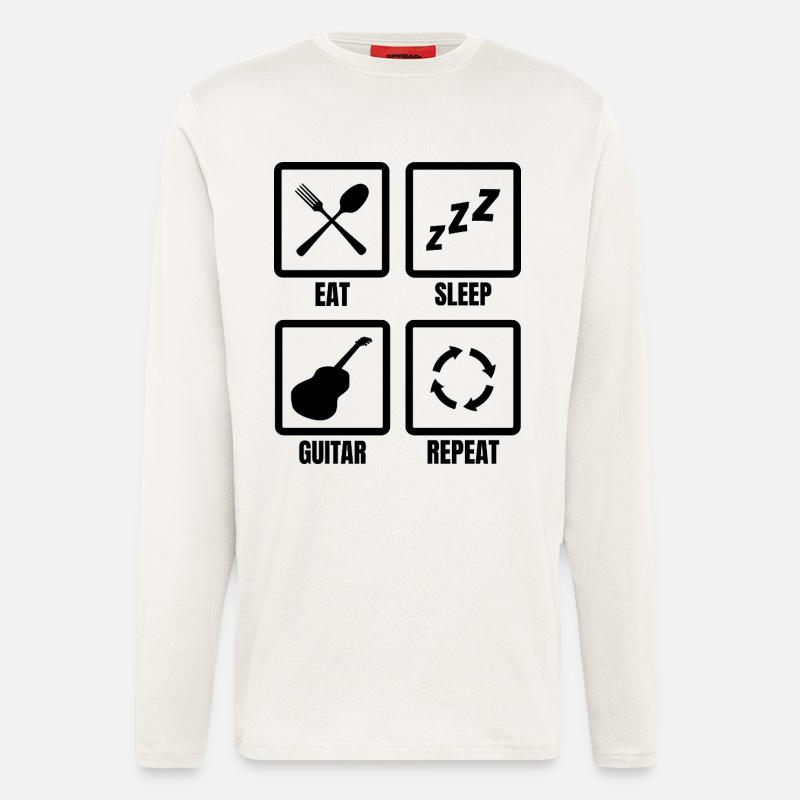 Routine du guitariste - Manches longues bio décontracté fabriqué en UE - OFF WHITE