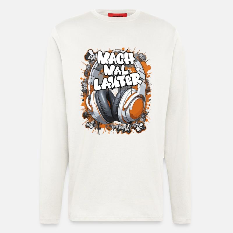 Graffiti-Headphones mit Slogan - Langarmshirt - made by SPREAD  - OFF WHITE