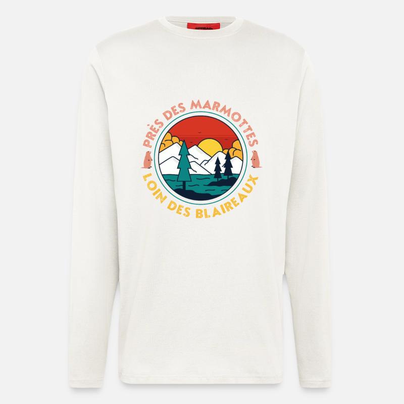 Sunset Mountain Pine Lake - Langarmshirt - made by SPREAD  - OFF WHITE