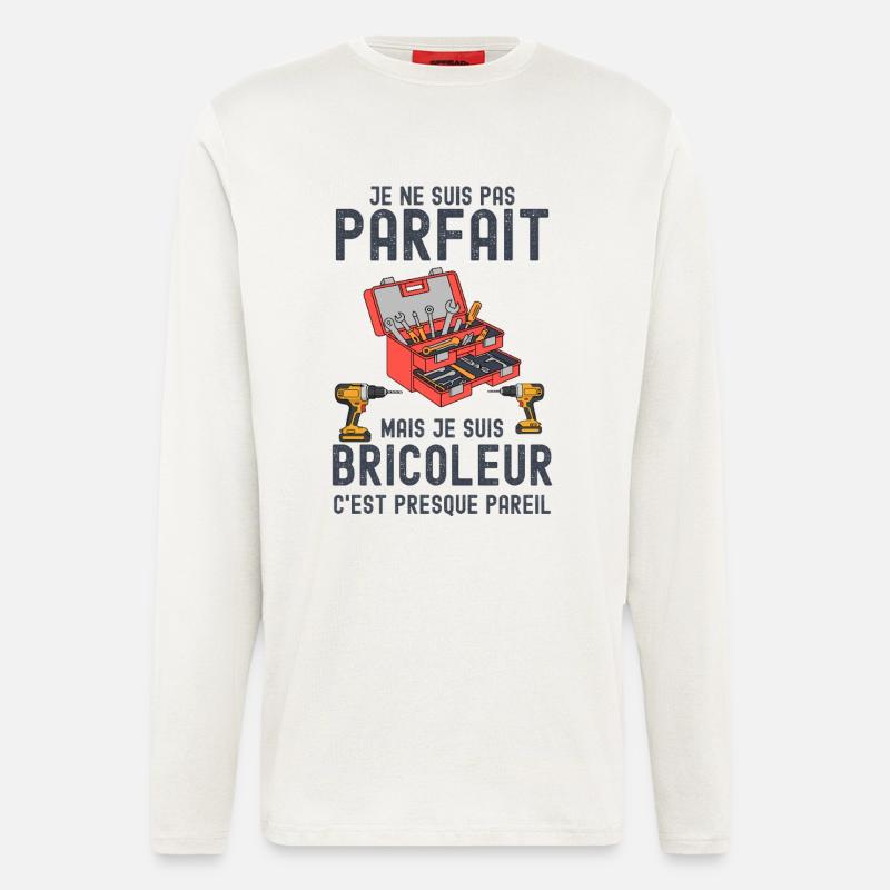 Handwerker nicht perfekt, aber fast - Langarmshirt - made by SPREAD  - OFF WHITE