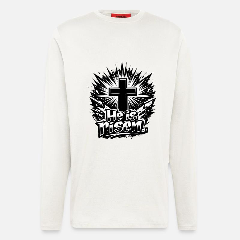 He is risen - Langarmshirt - made by SPREAD  - OFF WHITE