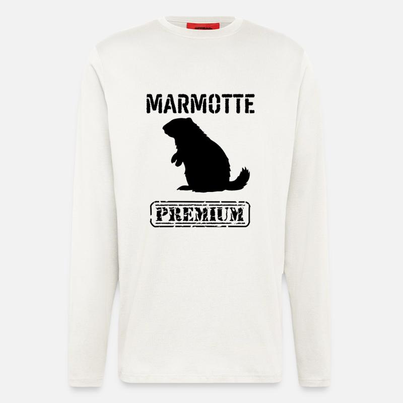 Marmotte premium  - Manches longues bio décontracté fabriqué en UE - OFF WHITE
