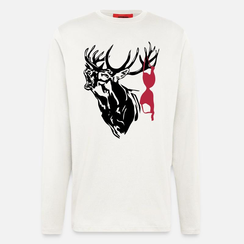 Hirsch mit Bikini - Langarmshirt - made by SPREAD  - OFF WHITE
