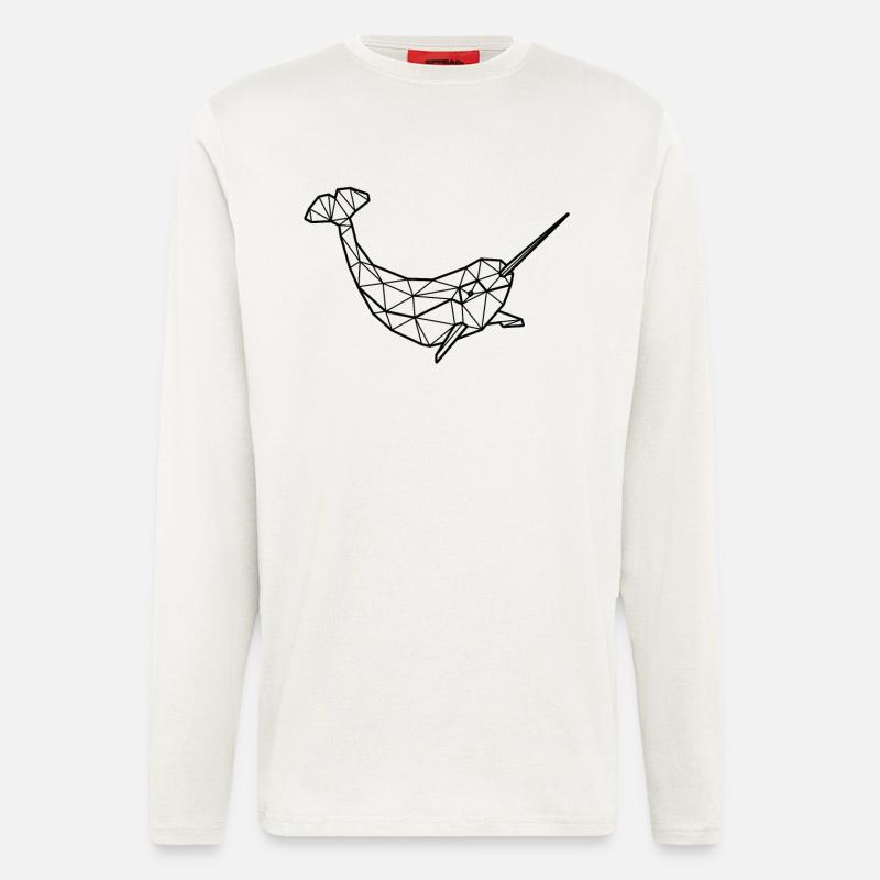 Narwal Polygon - Langarmshirt - made by SPREAD  - OFF WHITE