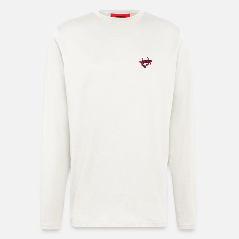 Krabbe bestickt - Langarmshirt - made by SPREAD  - OFF WHITE