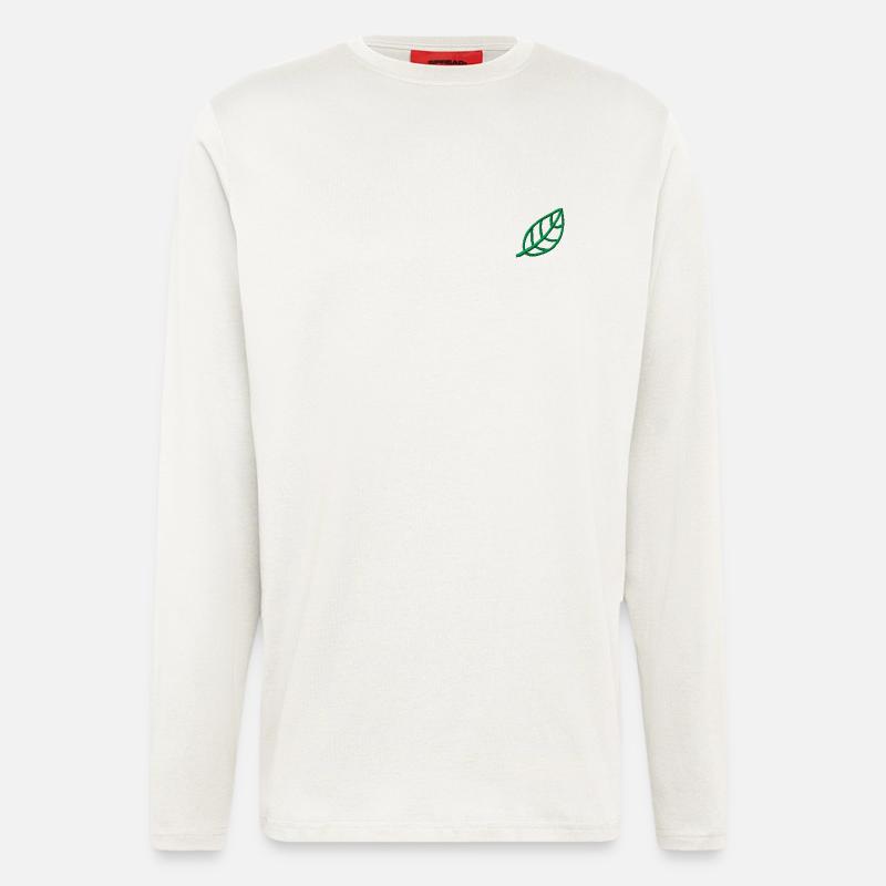 Blatt bestickt - Langarmshirt - made by SPREAD  - OFF WHITE